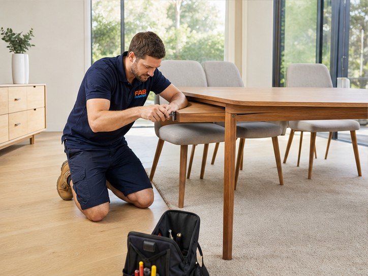 Dining furniture assembled by a FAB Transport technician