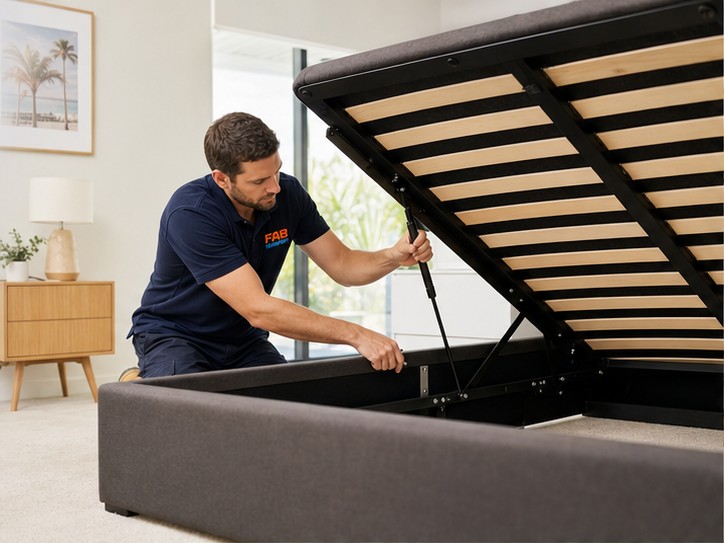 Gas-lift beds assembled by a FAB Transport technician