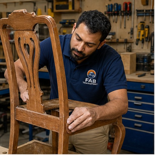 Furniture restoration by a FAB Transport technician