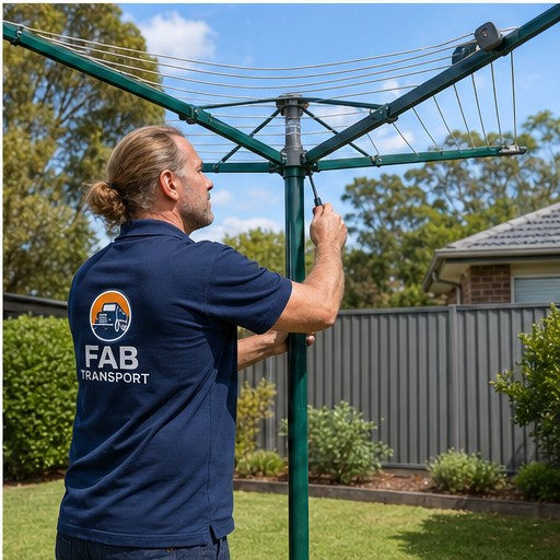 Outdoor and clothesline work by a FAB Transport technician
