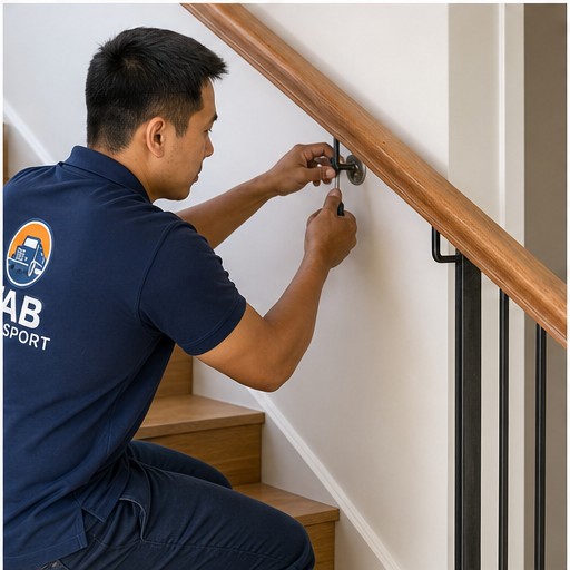 Stairs and handrails by a FAB Transport technician